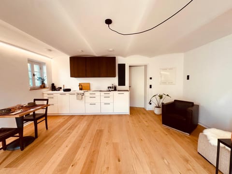 Kitchen or kitchenette, Seating area, Dining area, stove