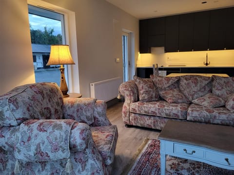 Kitchen or kitchenette, Living room, Seating area