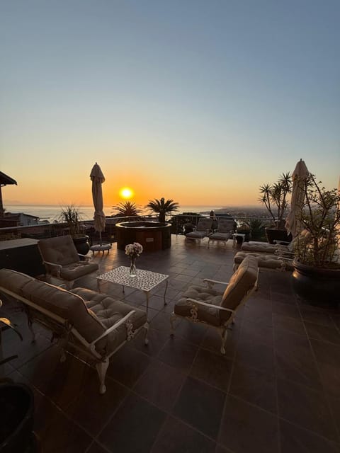 Hot Tub, View (from property/room), Balcony/Terrace, Seating area, Sea view, Sunset, sunbed
