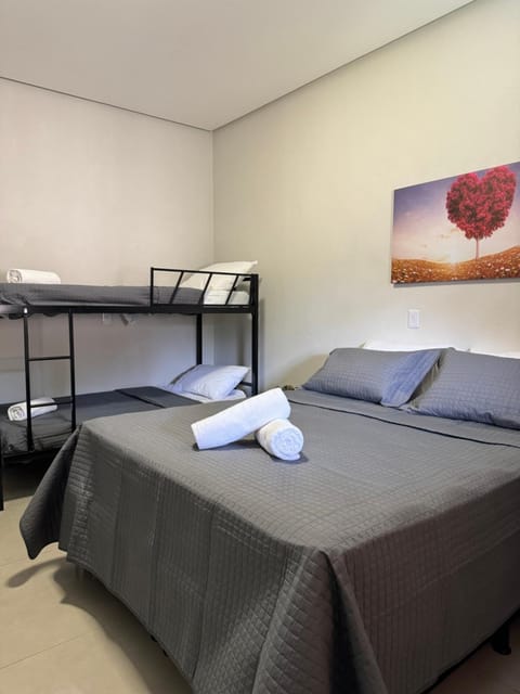 Bed, Photo of the whole room, Bedroom, bunk bed, towels