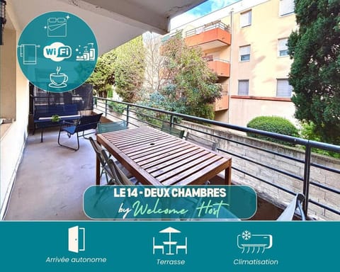 Le 14, 4 pers, 2 chambres, clim, proche autoroute Apartment in Nimes