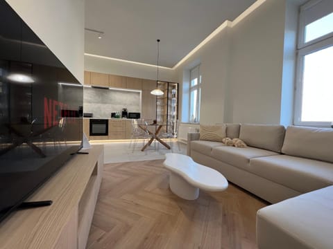 TV and multimedia, Kitchen or kitchenette, Living room, Seating area, Dining area