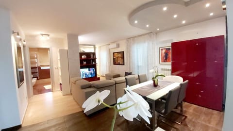 TV and multimedia, Kitchen or kitchenette, Living room, Seating area, Dining area