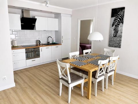 Dining area, stove, kitchen