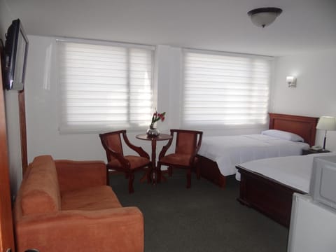 Bed, TV and multimedia, Living room, Photo of the whole room, Seating area, Dining area, Bedroom