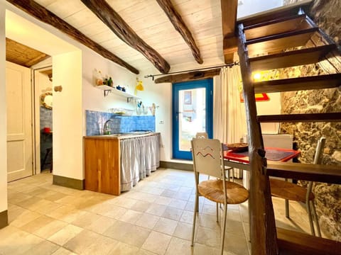 Kitchen or kitchenette, Dining area, stove