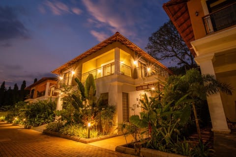 Property building, Night, Garden, Garden view