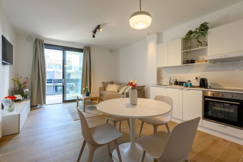 Kitchen or kitchenette, Living room, Dining area