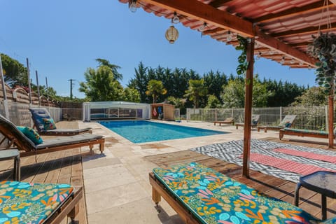 Property building, Living room, Swimming pool