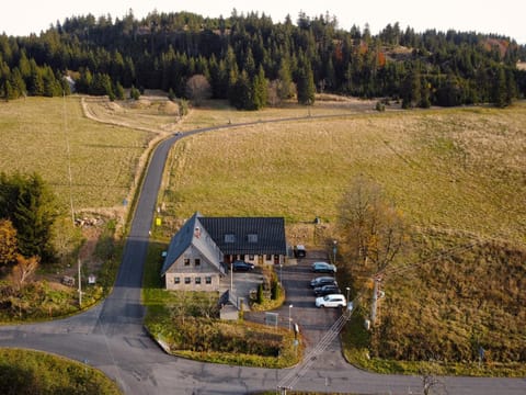 Property building, Natural landscape, Bird's eye view, Parking