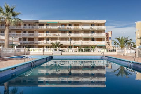 Property building, Living room, Swimming pool