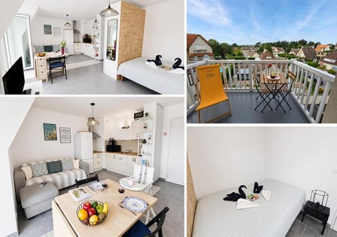 Property building, Bed, TV and multimedia, Balcony/Terrace, Seating area, Dining area, towels, kitchen