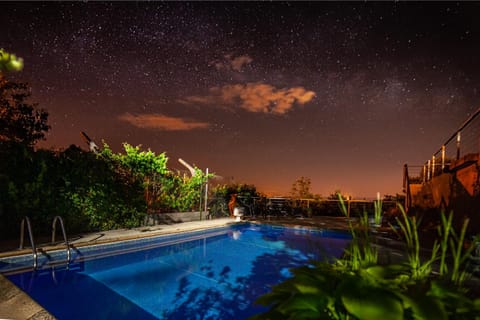Night, Pool view, Swimming pool, Sunset