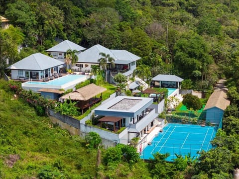 Property building, Natural landscape, Tennis court, Pool view, Swimming pool