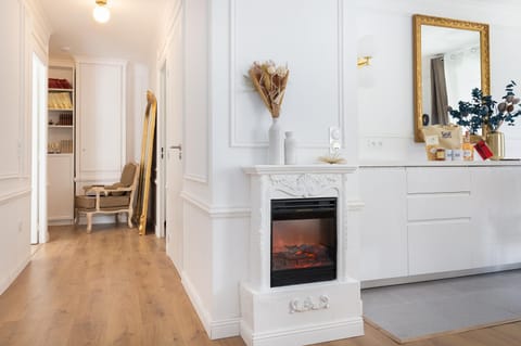 fireplace, flat iron