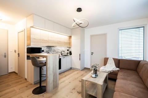 Kitchen or kitchenette, Living room, Seating area, Dining area, minibar, oven, pet friendly, stove