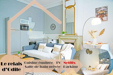 Living room, kitchen