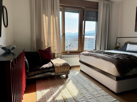 Photo of the whole room, Mountain view