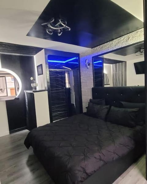 Studio Black and White Apartment in Le Mans