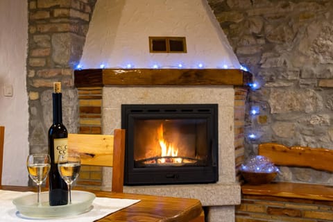 Winter, fireplace