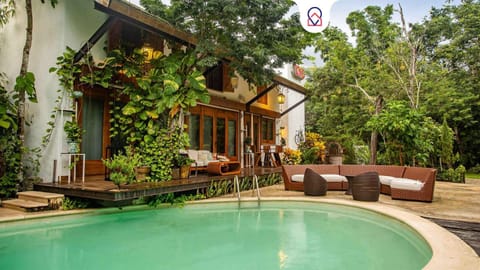 Property building, Patio, Day, Garden, Garden view, Pool view, Swimming pool