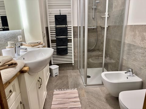 Shower, Bathroom, hair dryier, towels