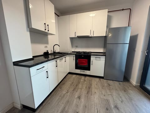 Kitchen or kitchenette, dishwasher, minibar, oven, stove