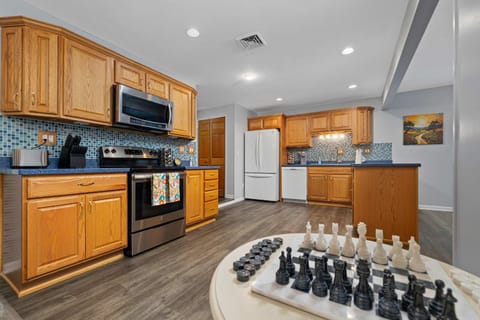 Kitchen or kitchenette, oven, stove, toaster