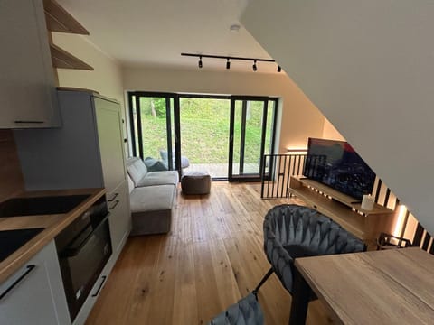 TV and multimedia, Kitchen or kitchenette, Living room, Seating area, Dining area