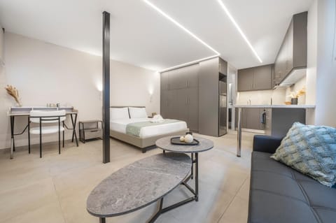 Bed, Kitchen or kitchenette, Living room, Photo of the whole room, Seating area, Dining area, Bedroom