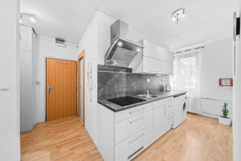 Kitchen or kitchenette, oven, stove
