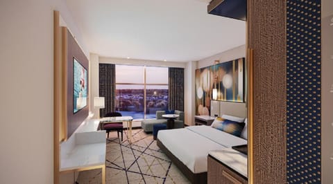 Bed, Seating area, Bedroom