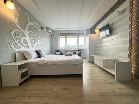 Bed, TV and multimedia, Photo of the whole room, Bedroom