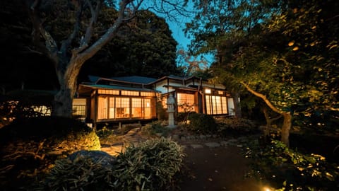 Property building, Night, Garden, Garden view
