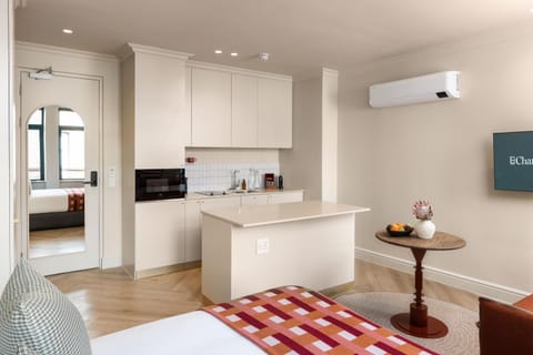 Living room, kitchen