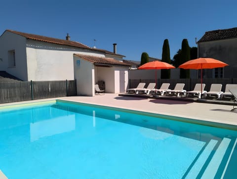 Property building, Living room, Swimming pool