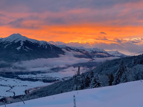 Natural landscape, Mountain view, Sunset