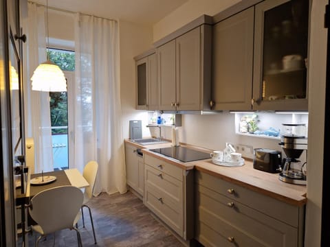 Kitchen or kitchenette, dishwasher, stove