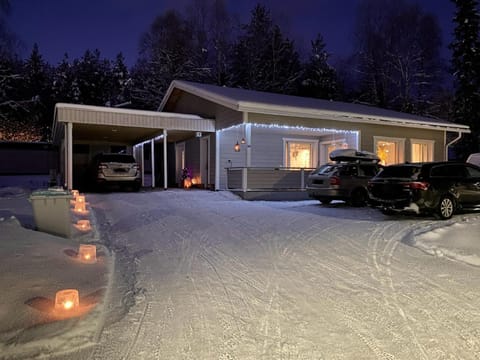 Property building, Night, Winter, Parking