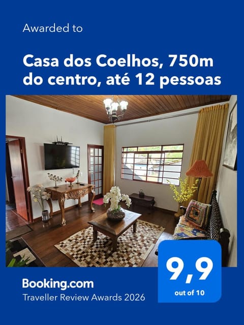Casa dos Coelhos, 750m do centro, até 12 pessoas House in Tiradentes