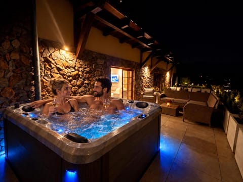 Night, Natural landscape, Hot Tub