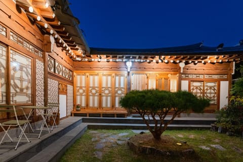 Property building, Night, Garden