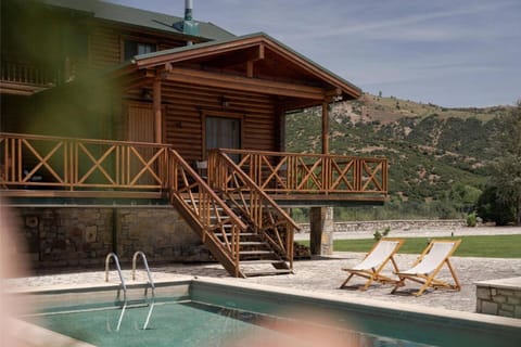 Property building, Patio, Spring, Day, Natural landscape, View (from property/room), Mountain view, Pool view, Swimming pool