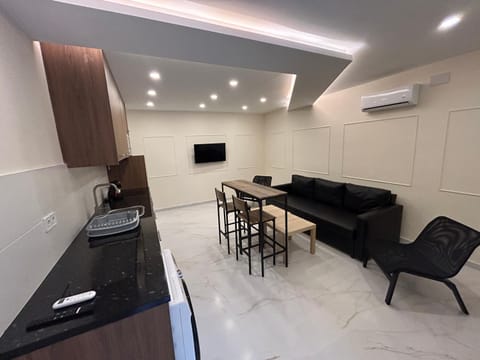 Communal lounge/ TV room, TV and multimedia, Kitchen or kitchenette, Living room, Seating area, air conditioner
