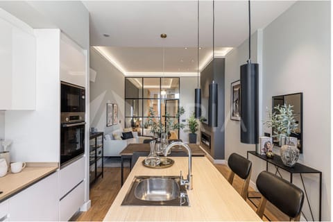 Kitchen or kitchenette, Living room, Dining area