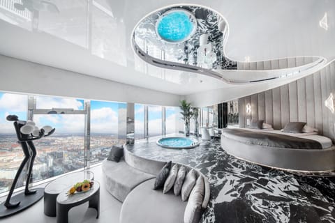 Hot Tub, View (from property/room), Living room, Seating area