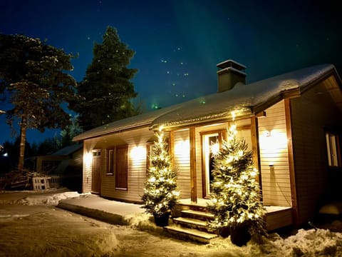 Property building, Night, Winter