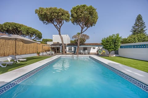 Property building, Living room, Swimming pool
