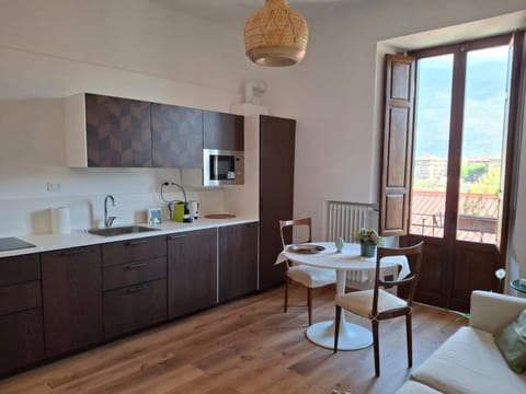 Kitchen or kitchenette, microwave