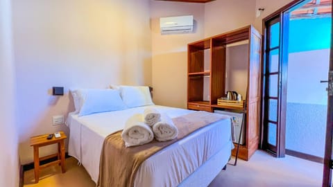 Bed, Photo of the whole room, Bedroom, towels, wardrobe, air conditioner